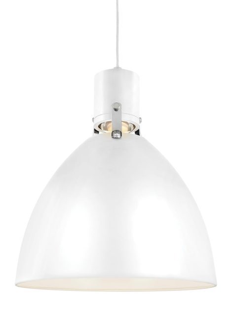 BRYNNE Luminaire suspendu LED fini blanc mat - 14" Diamètre - 17" Hauteur - 1 x 14W 1000 Lumens 2700K