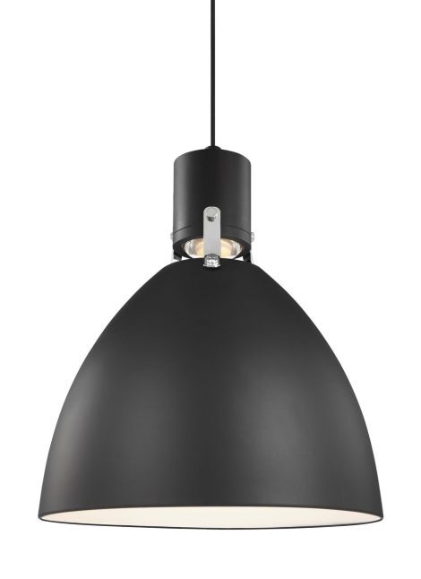 BRYNNE Luminaire suspendu LED fini noir mat - 14" Diamètre - 17" Hauteur - 1 x 14W 1000 Lumens 2700K