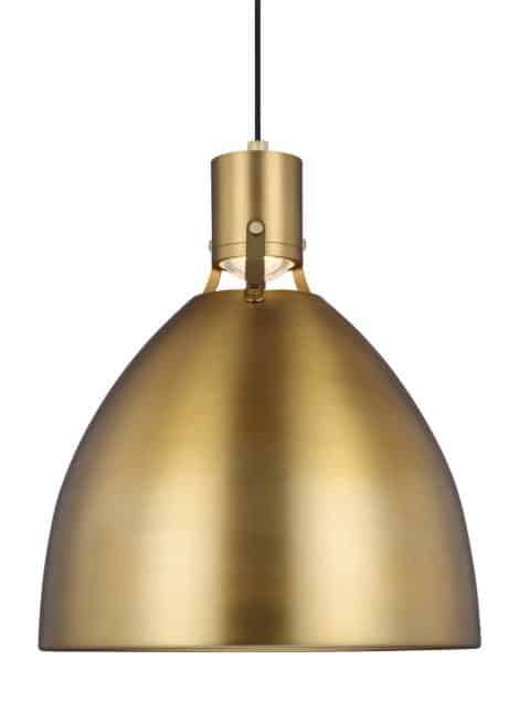 BRYNNE Luminaire suspendu LED fini laiton bruni - 16 1/2" Diamètre - 19" Hauteur - 1 x 14W 1000 Lumen 2700K