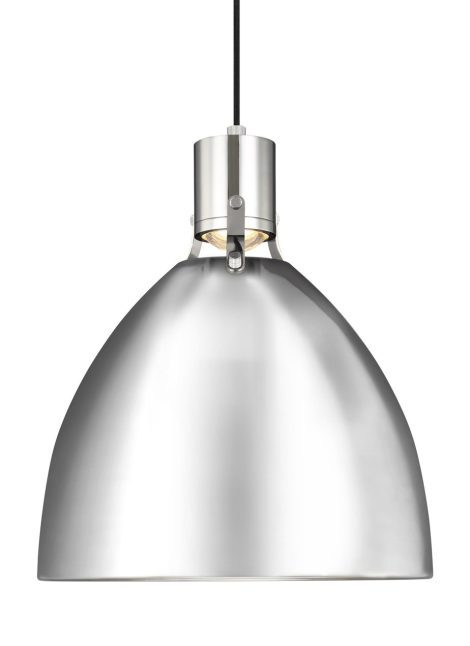 BRYNNE Luminaire suspendu LED fini nickel poli - 16 1/2" Diamètre - 19" Hauteur - 1 x 14W 1000 Lumen 2700K