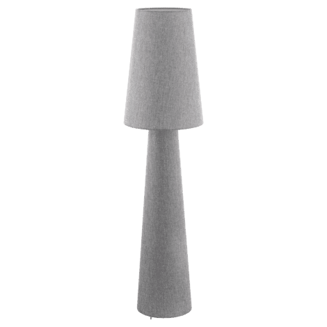 CARPARA Lampe de plancher, fini gris avec abat-jour en tissu gris - 56,25" Hauteur - 13,75" Largeur - 2 x 60W E26