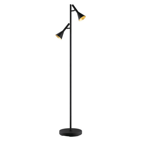 CORTADERAS Lampe de plancher DEL fini noir mat et or - 9,85'' Diamètre - 57'' Hauteur - 2 x 5 W GU10 DEL
