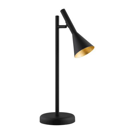 CORTADERAS Lampe de table DEL fini noir mat et or - Base 6'' Diamètre - 18,5'' Hauteur - 1 x 5 W GU10 DEL