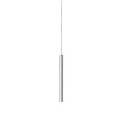 Luminaire suspendu DEL fini nickel satiné - 1,5'' Diamètre - 18'' Hauteur - 10' hauteur max. - 9W 600 Lumens, 3000K