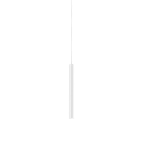 Luminaire suspendu DEL fini blanc - 1,5'' Diamètre - 18'' Hauteur - 10' hauteur max. - 9W 600 Lumens, 3000K