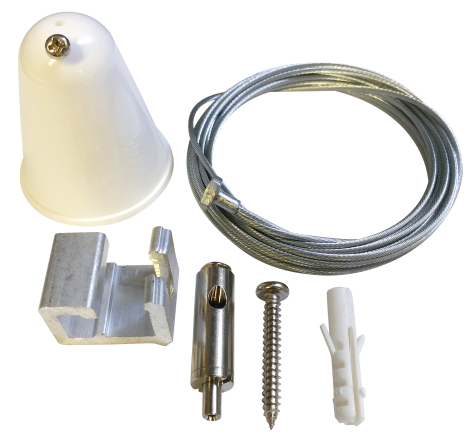 Kit suspension blanc pour rail de type halo avec câble de 3m - Série 1-66 - Luminaire Galarneau - PRO-0348-3-W