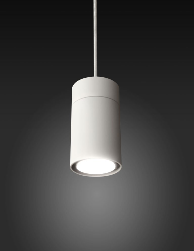 Suspension cylindrique blanche del