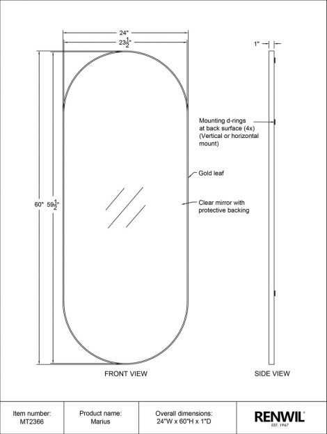 Miroir – Marius – Renwil – MT2366