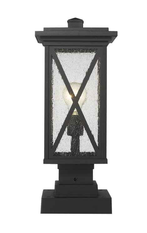 Lampe Piédestal Extérieure – Brookside – Z-Lite – 583PHMS-SQPM-BK
