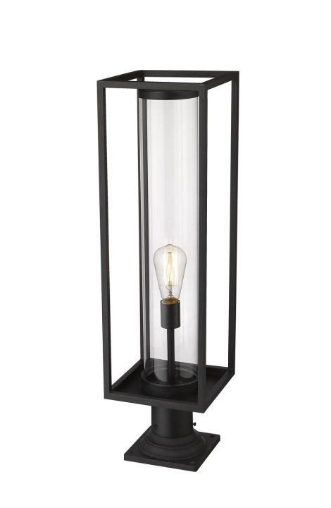 Lampe Piédestal Extérieure – Dunbroch – Z-Lite – 584PHBR-533PM-BK