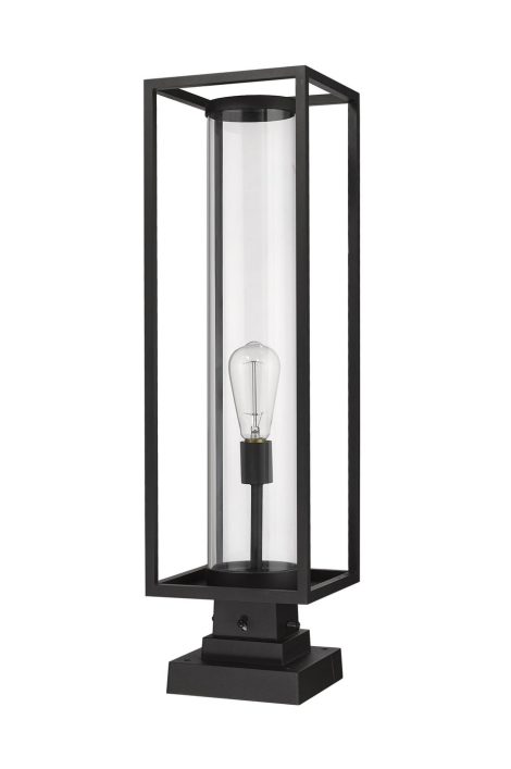 Lampe Piédestal Extérieure – Dunbroch – Z-Lite – 584PHBS-SQPM-BK