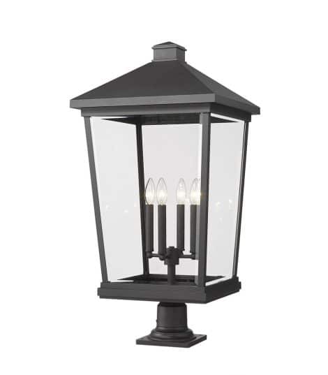 Lampe Piédestal Extérieure – Beacon – Z-Lite – 568PHXXLR-533PM-BK