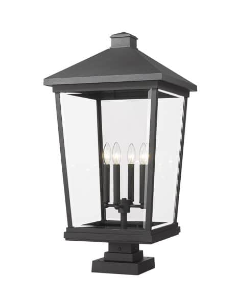 Lampe Piédestal Extérieure – Beacon – Z-Lite – 568PHXXLS-SQPM-BK