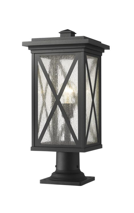 Lampe Piédestal Extérieure – Brookside – Z-Lite – 583PHBR-533PM-BK