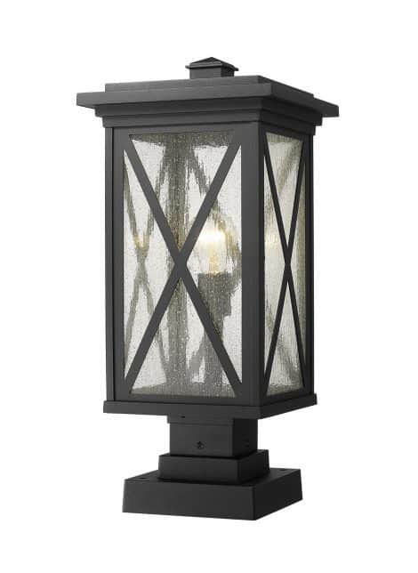 Lampe Piédestal Extérieure – Brookside – Z-Lite – 583PHBS-SQPM-BK
