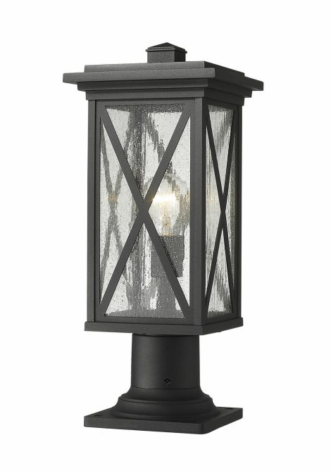 Lampe Piédestal Extérieure – Brookside – Z-Lite – 583PHMR-533PM-BK