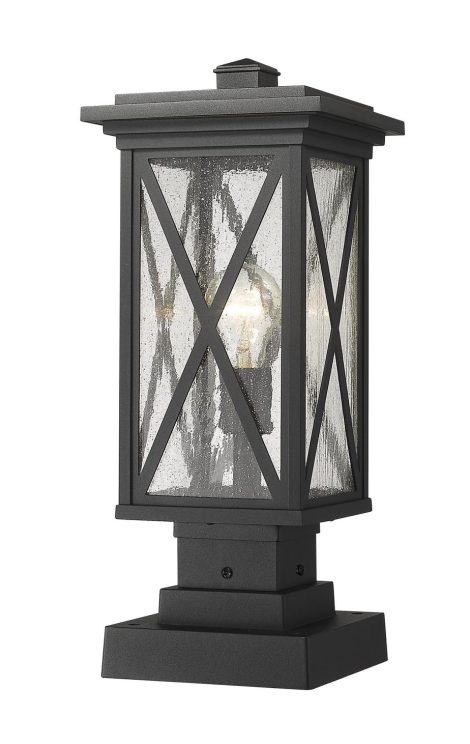 Lampe Piédestal Extérieure – Brookside – Z-Lite – 583PHMS-SQPM-BK
