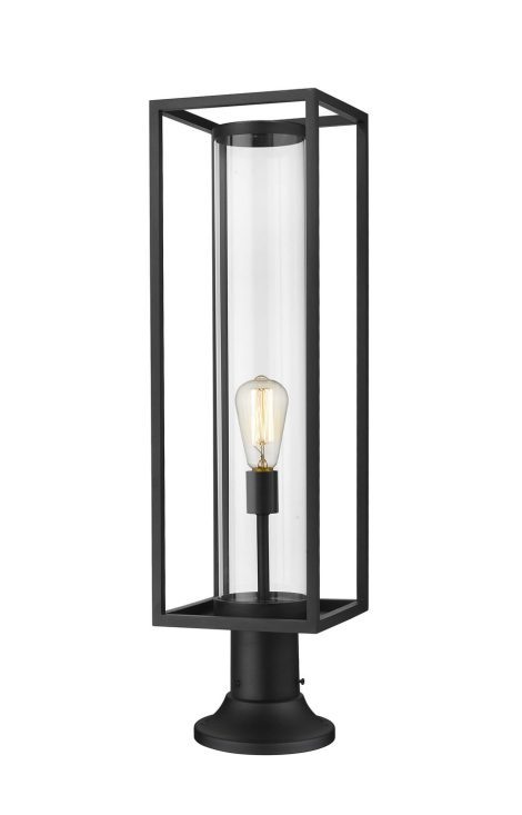 Lampe Piédestal Extérieure – Dunbroch – Z-Lite – 584PHBR-553PM-BK