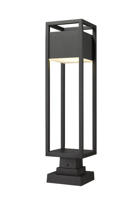 Lampe Piédestal Extérieure – Barwick – Z-Lite – 585PHBS-SQPM-BK-LED