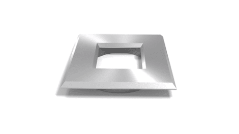 Finition pour encastré carré argent avec ouverture carré pour module DEL RD13