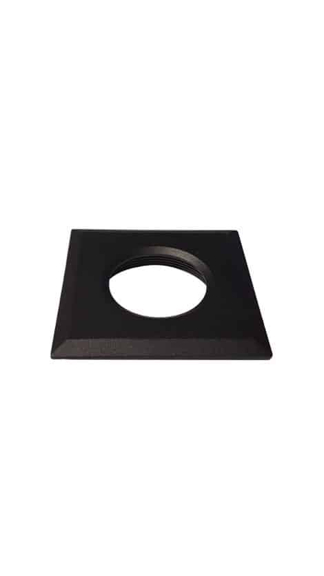 Finition pour encastré carré noire avec ouverture ronde pour module DEL RD13