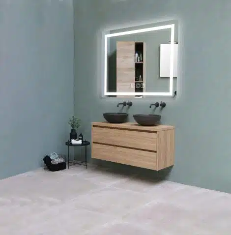 Miroir DEL 3CCT 24x36 à éclairage avant et rétroéclairé - Série 1-53 MF Series - Luminaire Galarneau - MF3-24X36-3CCT – Image 3