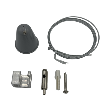 Kit suspension argent pour rail de type halo avec câble de 3m - Série 1-66 - Luminaire Galarneau - PRO-0348-3-S