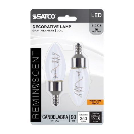 Ampoules DEL 4W, 2700K, Lot de 2 - Satco - S10523