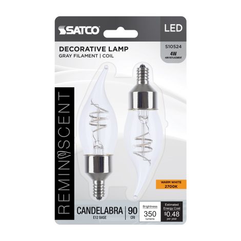 Ampoules DEL 4W, 2700K, Lot de 2 - Satco - S10524