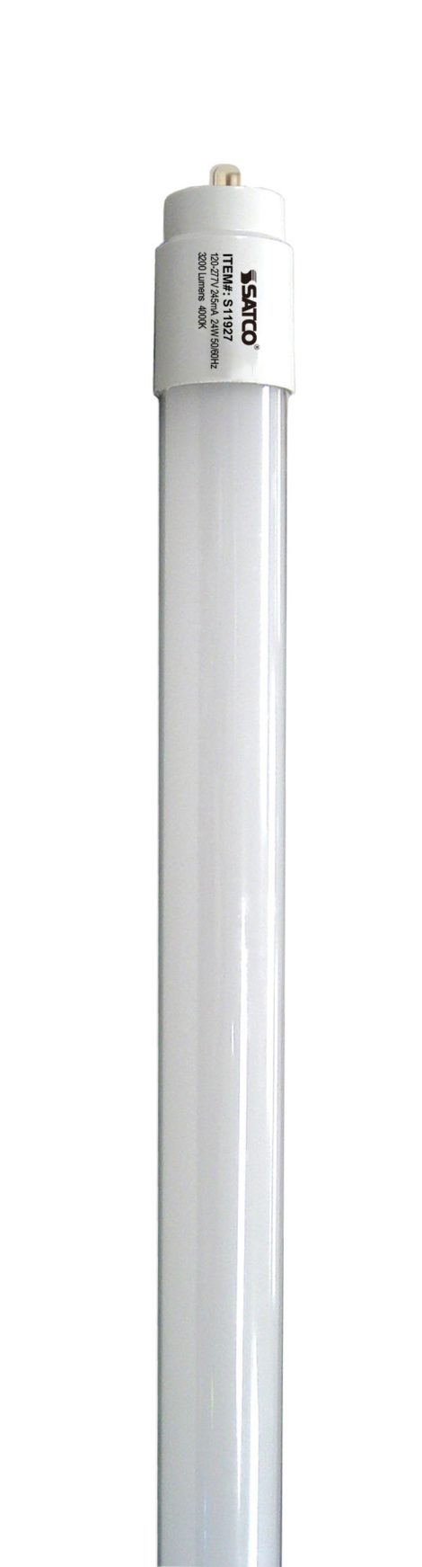 Tube DEL T8 24W, 4000K, Câble de dérivation double de 1,8 m - Satco - S11927