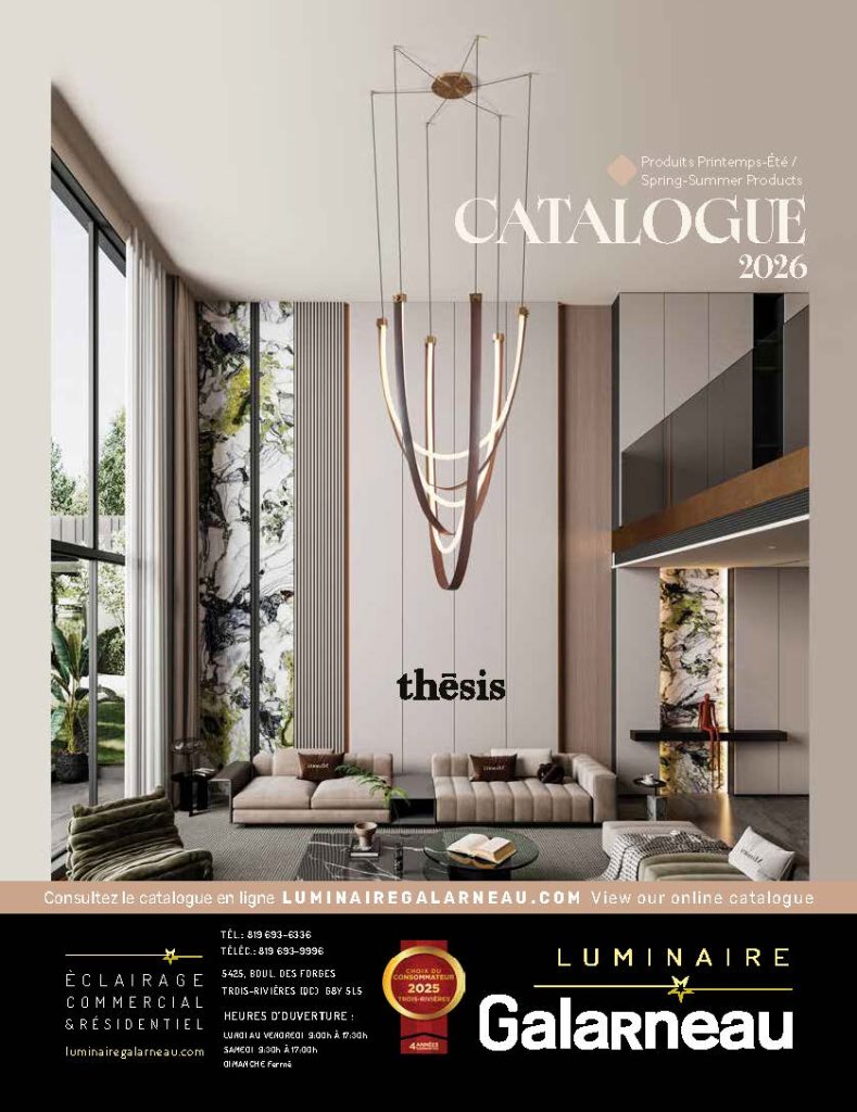 Page couverture circulaire printemps été 2026 Luminaire Galarneau