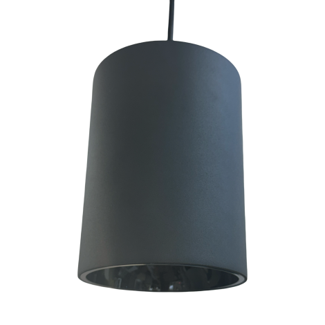 Cylindre suspendu DEL noir 30 watt, sélectable en kelvin