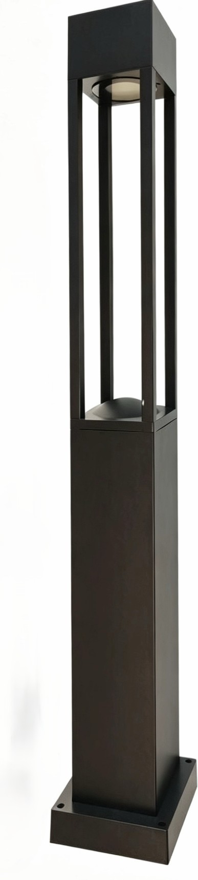 Bollard Carré Noir - Série 1-59 - Luminaire Galarneau - 5pi - 4000k - 15w - PL-BL15W-S-5FT-BK40K